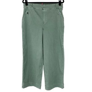 Spanx Stretch Twill Cropped Wide Leg XL Softsage Green High Waist